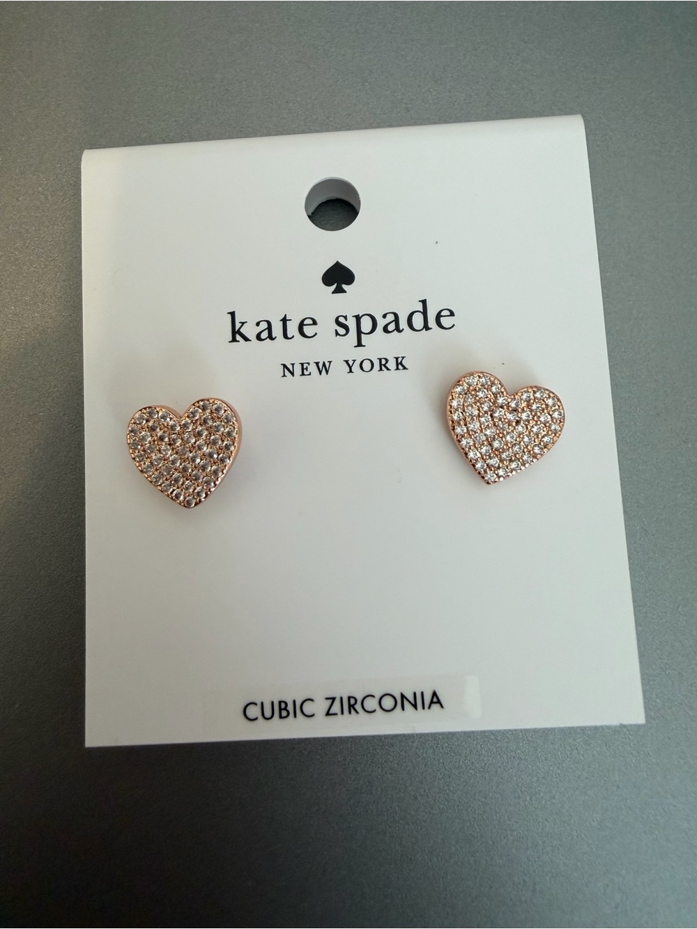 Kate Spade New York Rose Gold Yours Truly Heart Stud Earrings - NEW WITH TAGS